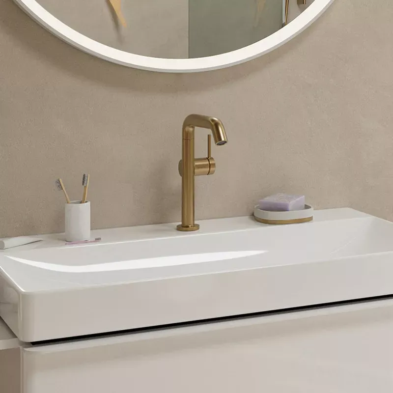 Baterie lavoar Hansgrohe Tecturis S, L, 236 mm, pornire rece, ventil, mat, bronz, 73360140 — imaginea 2