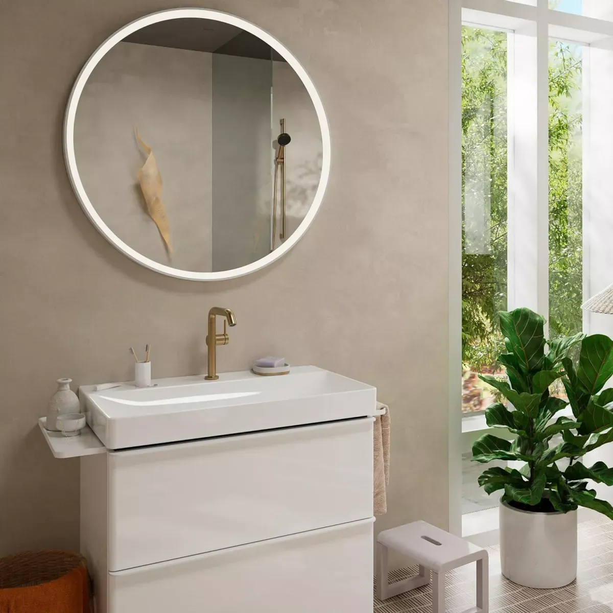 Baterie lavoar Hansgrohe Tecturis S, L, 236 mm, pornire rece, ventil, mat, bronz, 73360140 — imaginea 9