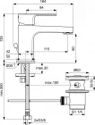 Baterie lavoar Ideal Standard Cerafine D BC685AA, 3/8'', marimea S, monocomanda, cartus ceramic, evacuare cu tija, crom — imaginea 3