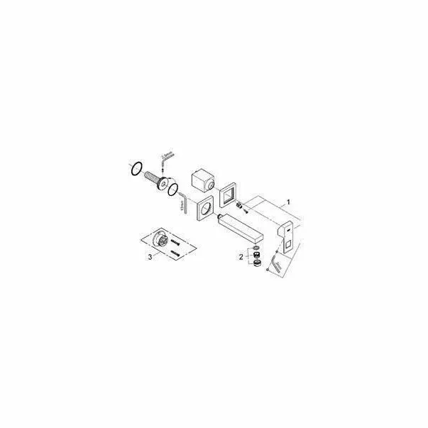 Baterie lavoar incastrata Grohe Eurocube S crom lucios — imaginea 2
