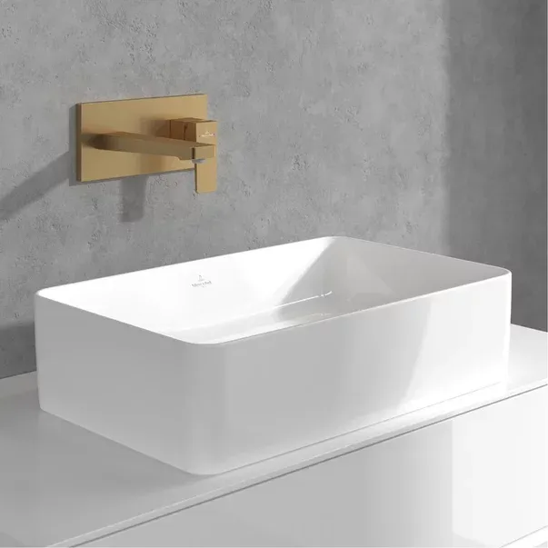 Baterie lavoar incastrata Villeroy&Boch Architectura Square auriu periat fara corp ingropat — imaginea 7