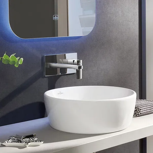 Baterie lavoar incastrata Villeroy&Boch Architectura Square crom lucios fara corp ingropat — imaginea 4