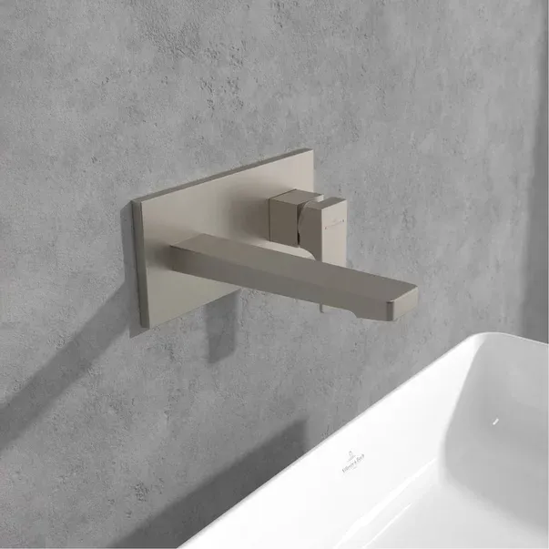 Baterie lavoar incastrata Villeroy&Boch Architectura Square nichel periat fara corp ingropat — imaginea 2