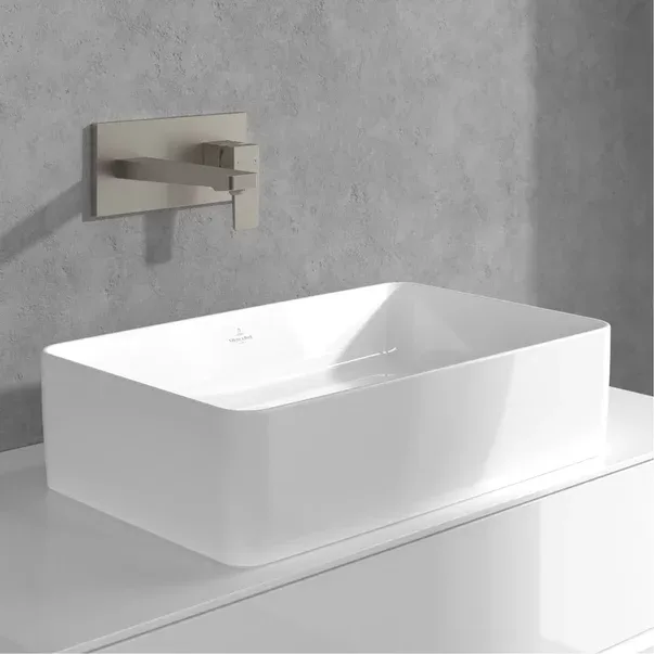 Baterie lavoar incastrata Villeroy&Boch Architectura Square nichel periat fara corp ingropat — imaginea 4