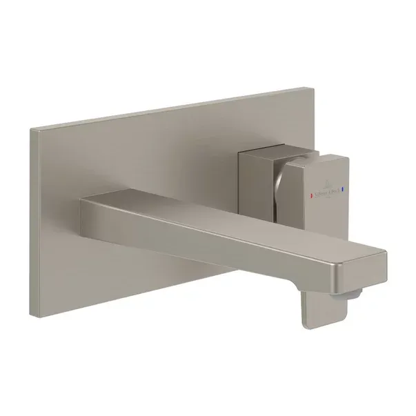 Baterie lavoar incastrata Villeroy&Boch Architectura Square nichel periat fara corp ingropat — imaginea 6
