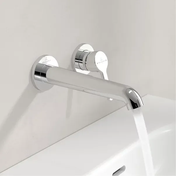 Baterie lavoar incastrata Villeroy&Boch Skyla crom lucios pipa 20 cm fara corp ingropat — imaginea 7