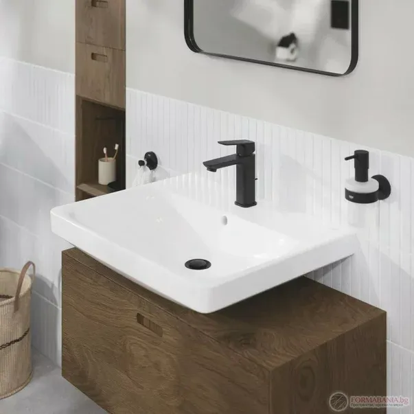 Baterie lavoar monocomanda Grohe Cubeo M cu ventil Pop-Up negru mat — imaginea 4
