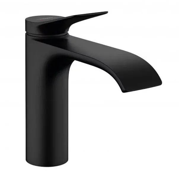 Baterie lavoar, Hansgrohe, Vivenis 110, cu ventil, negru mat — imaginea 2