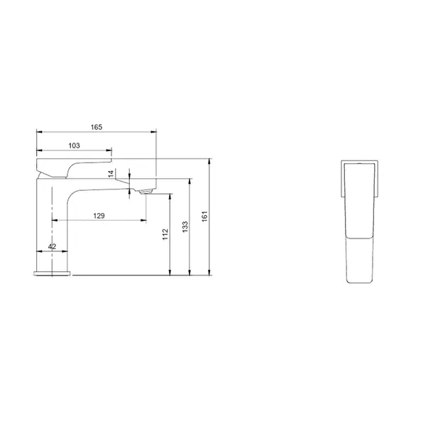 Baterie lavoar Villeroy&Boch Architectura Square nichel periat — imaginea 6