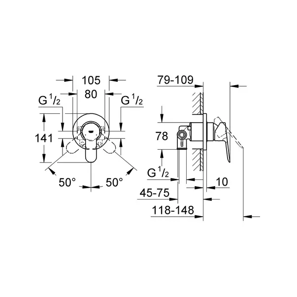 Dus igienic cu baterie Grohe Trigger Spray Bundle crom lucios — imaginea 3