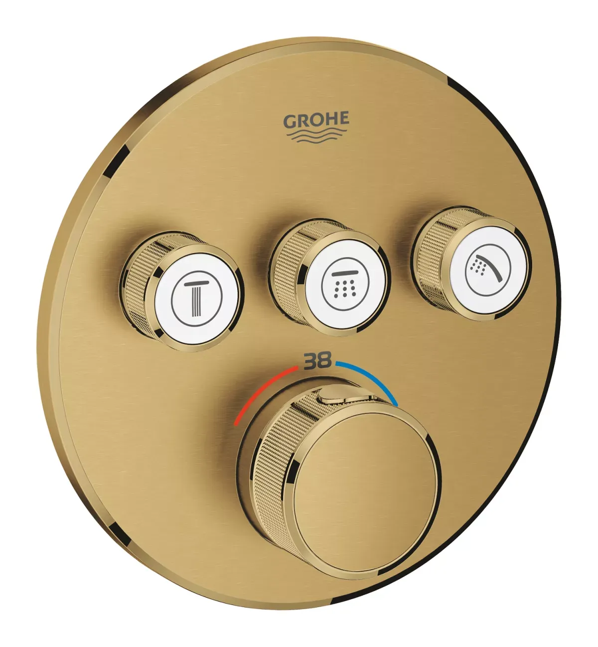 Unitate comanda dus Grohe SmartControl, termostat, 3 iesiri, necesista valva, mat, auriu, 29121GN0 — imaginea 2
