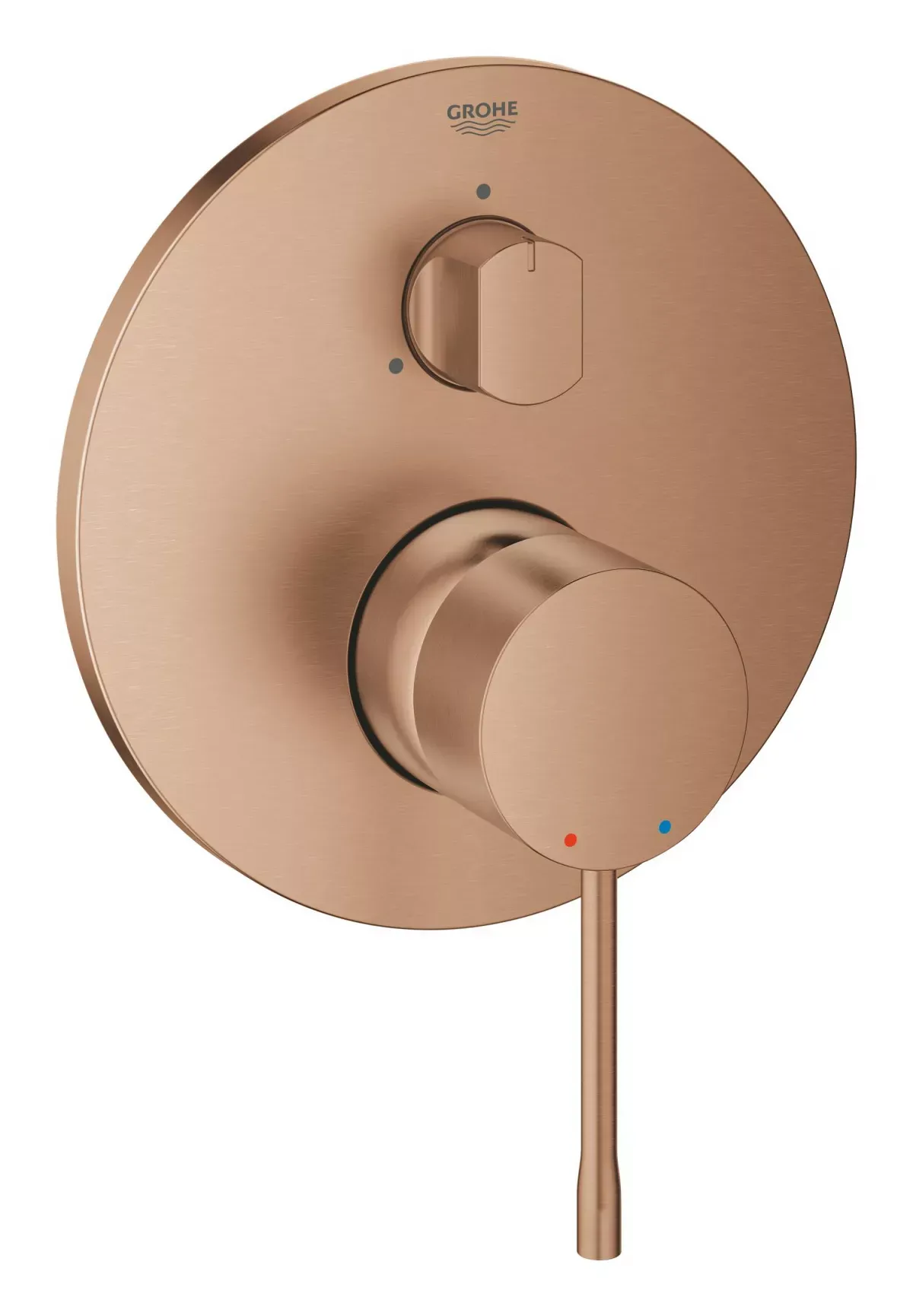 Unitate comanda Grohe Essence, aparenta, 3 iesiri, diverter, necesita valva, mat, cupru, 24169DL1 — imaginea 2