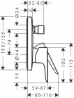 Unitate comanda Hansgrohe Talis E, 2 iesiri, necesita valva, mat, antracit, 71474340 — imaginea 2