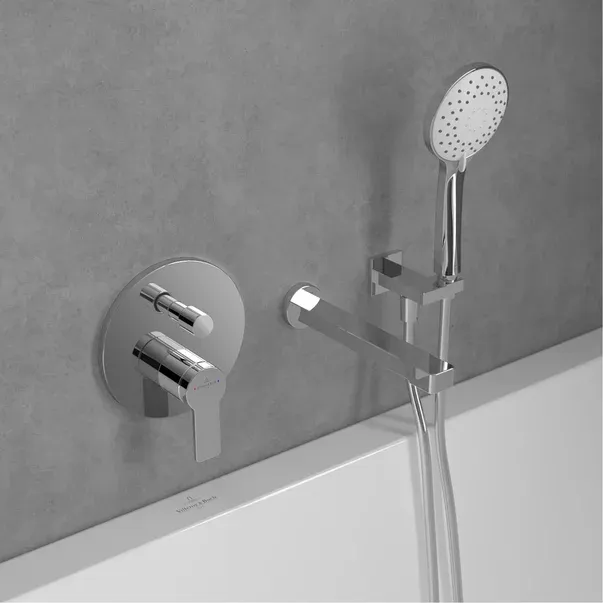 Baterie cada-dus incastrata Villeroy&Boch Architectura monocomanda crom lucios fara corp ingropat — imaginea 5