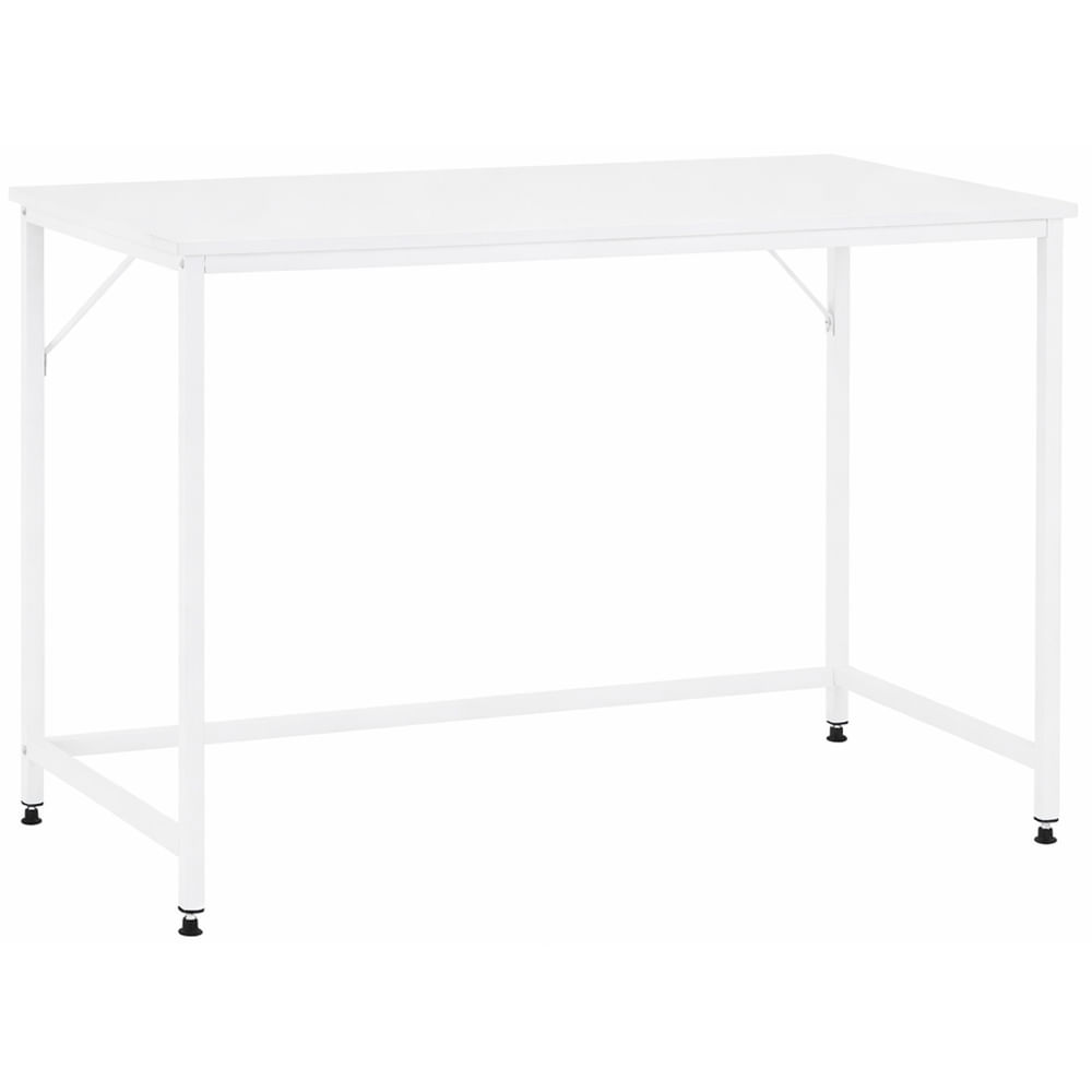 Birou cu blat MDF si cadru metalic, 100x50x76 cm, alb — imaginea 5