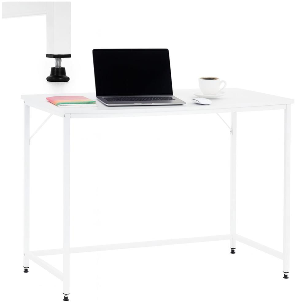 Birou cu blat MDF si cadru metalic, 100x50x76 cm, alb — imaginea 6