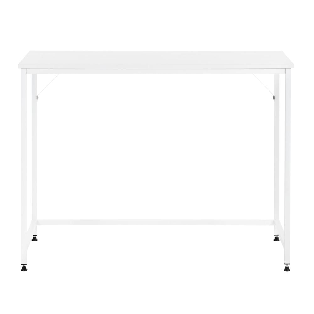 Birou cu blat MDF si cadru metalic, 100x50x76 cm, alb — imaginea 7