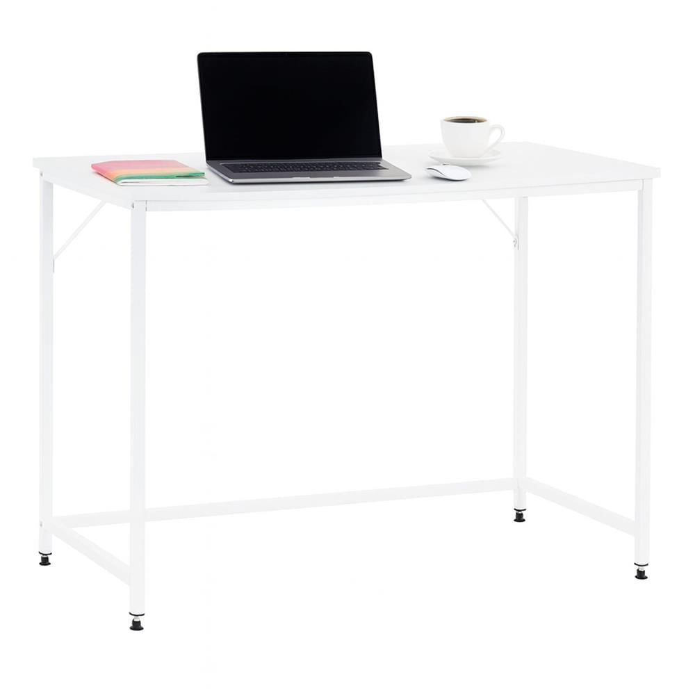 Birou cu blat MDF si cadru metalic, 100x50x76 cm, alb — imaginea 9