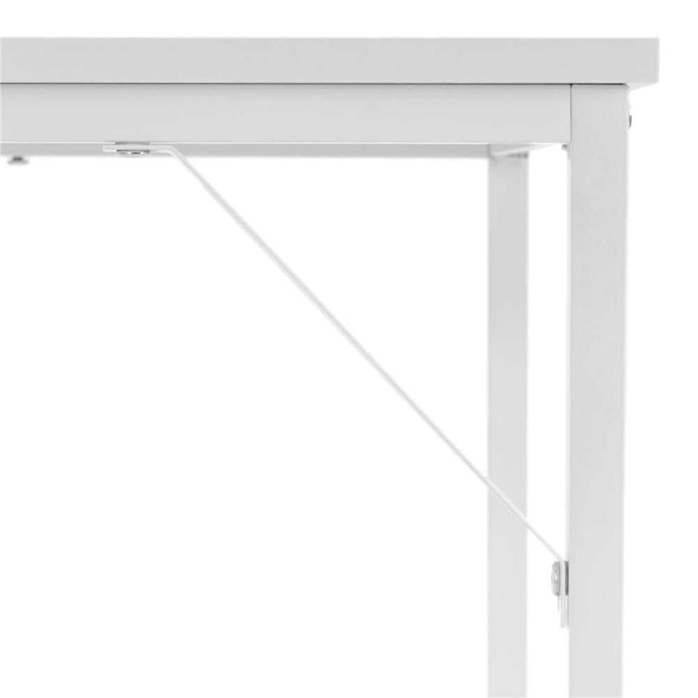 Birou cu blat MDF si cadru metalic, 100x50x76 cm, alb — imaginea 10