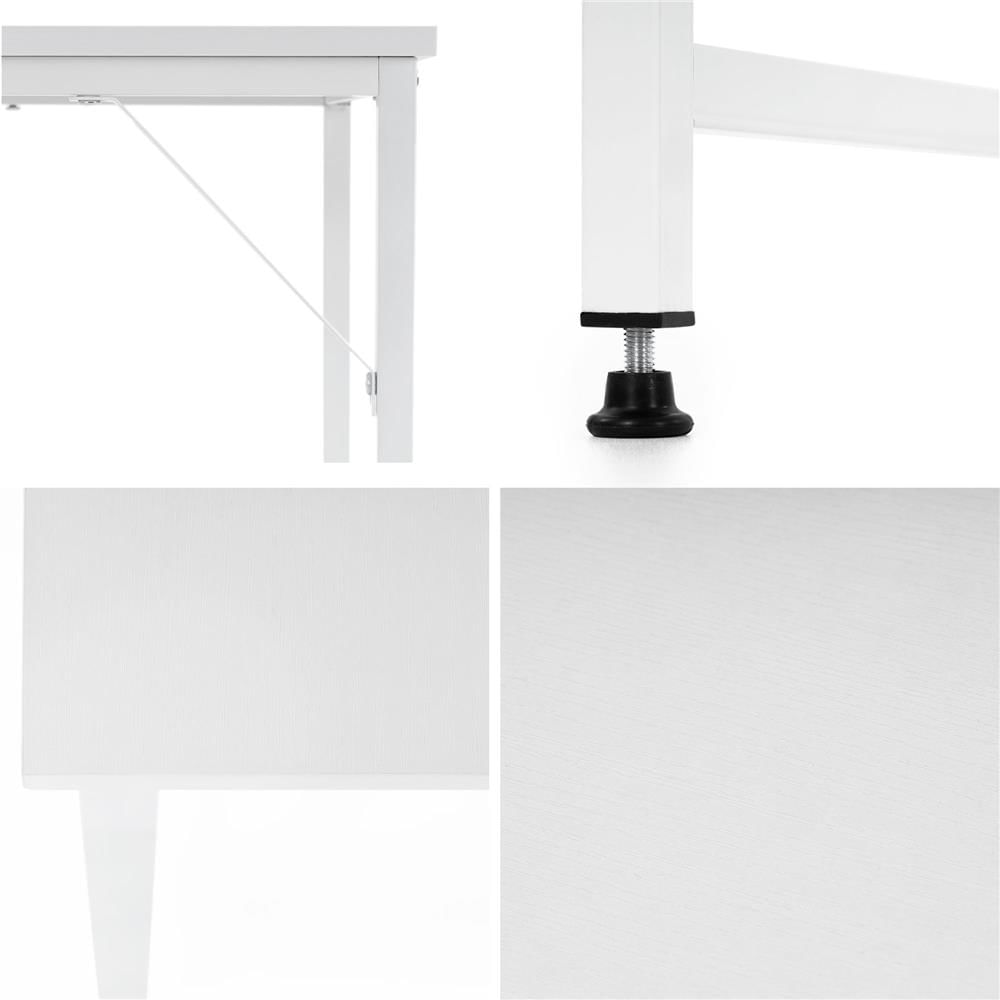 Birou cu blat MDF si cadru metalic, 100x50x76 cm, alb — imaginea 17