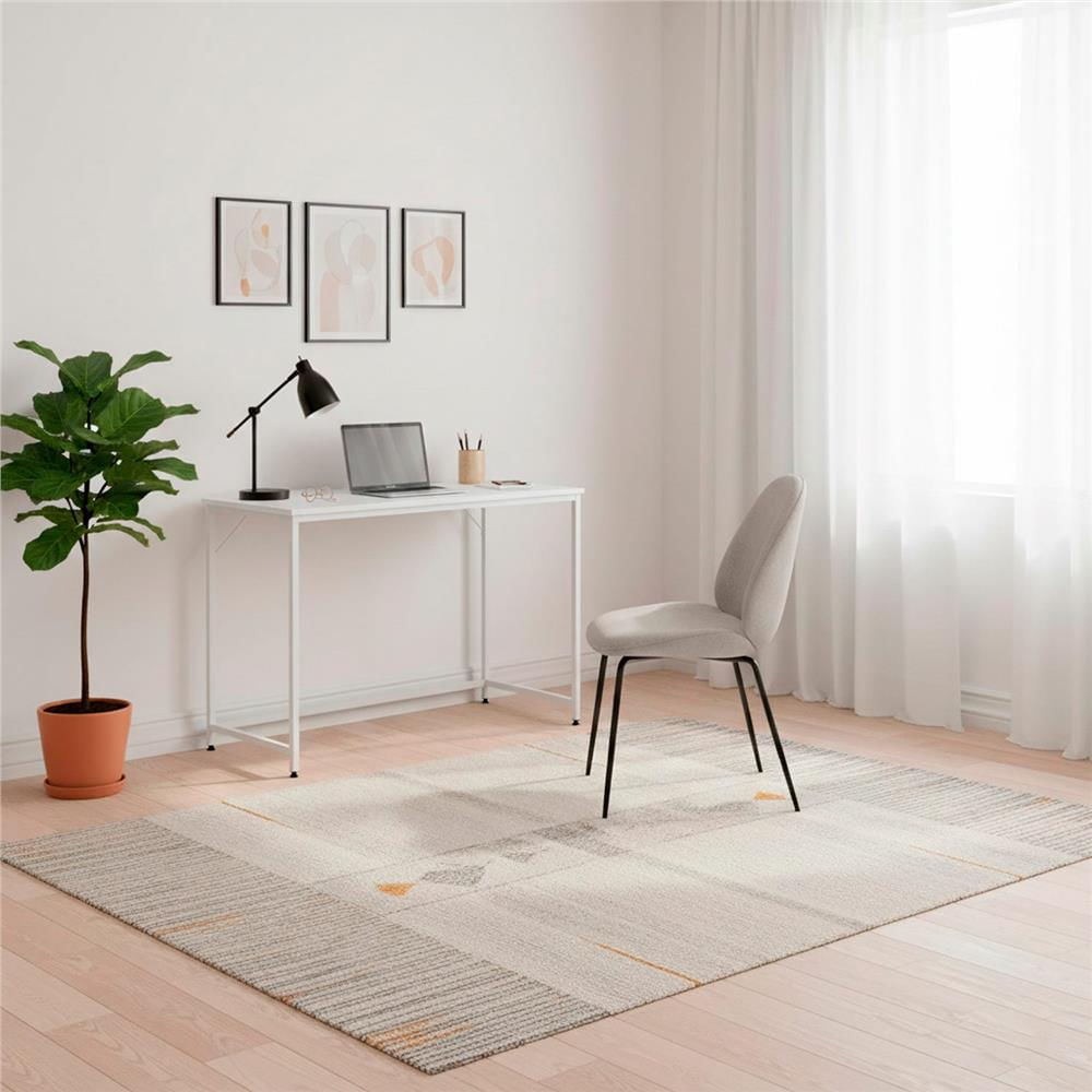 Birou cu blat MDF si cadru metalic, 100x50x76 cm, alb — imaginea 18