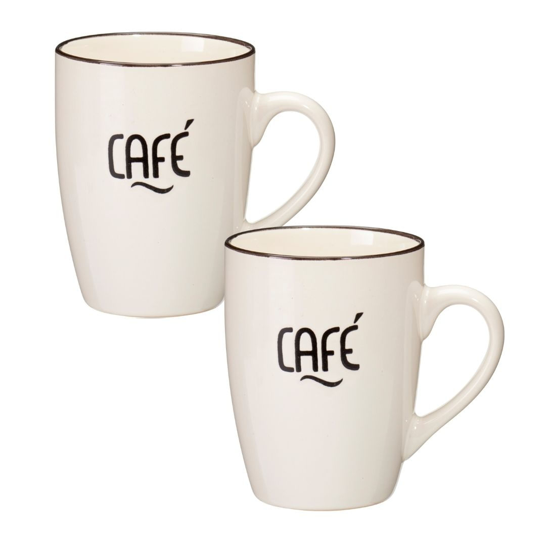 Set 2 cani Excellent Houseware, 340 ml, ceramica, model CAFÉ