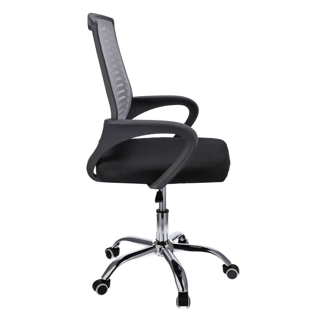 Scaun de birou ergonomic, ajustabil, TOLEDO, Jumi, negru cu spatar gri — imaginea 2