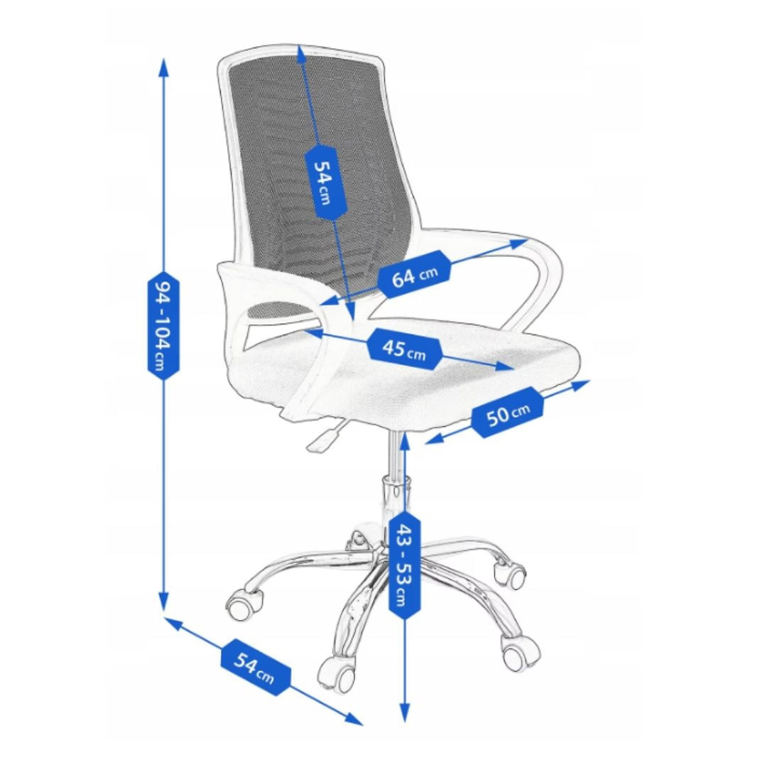 Scaun de birou ergonomic, ajustabil, TOLEDO, Jumi, negru cu spatar gri — imaginea 4