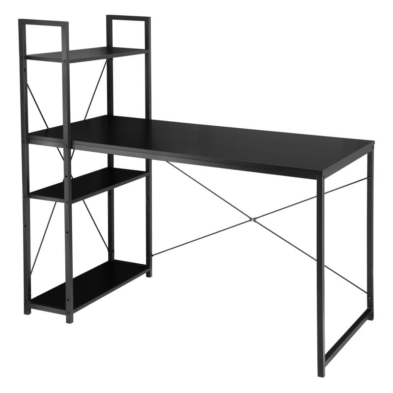 Masa de birou cu raft lateral negru, 120x60 cm, JollyMag, STL24CZ — imaginea 2