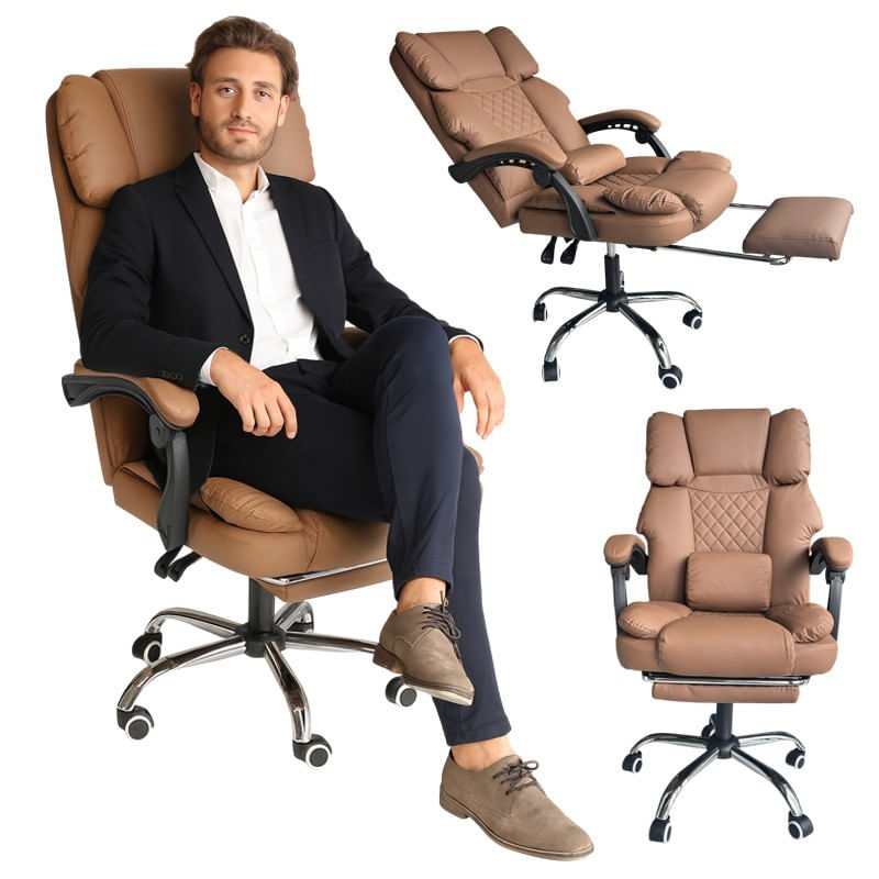 Scaun de birou maro, cu suport picioare si perna de masaj, max 150 kg, 61x116-123 cm, JollyMag, KO42CAP — imaginea 3