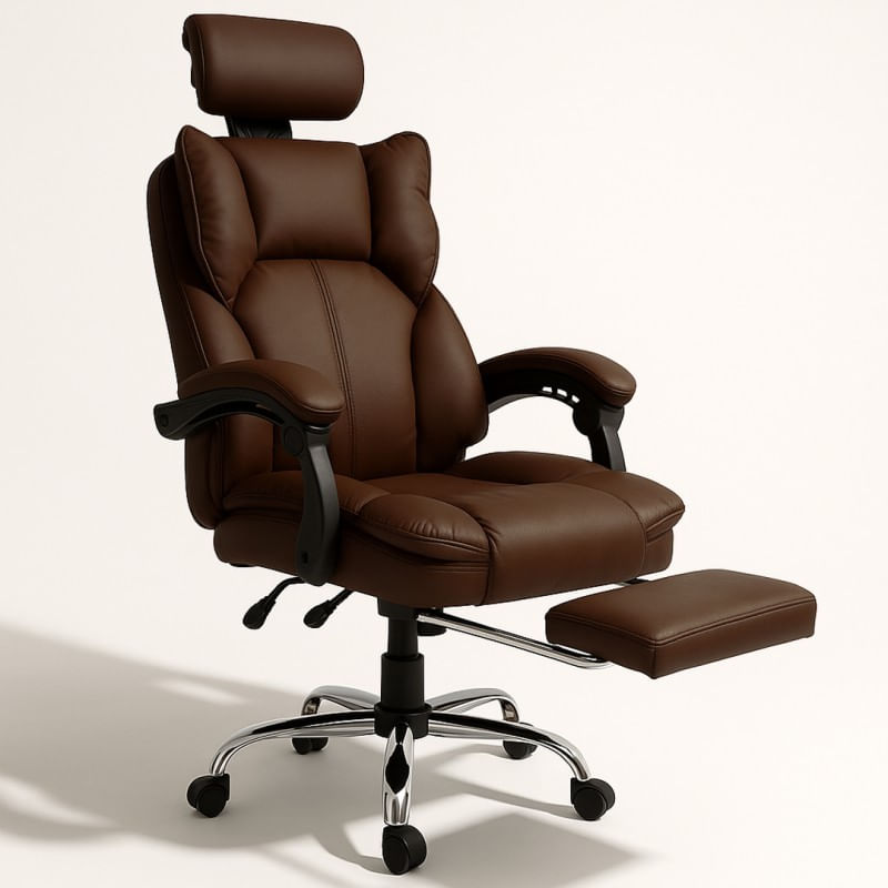 Scaun de birou maro inchis, cu suport picioare, max 150 kg, 63x118-128 cm, JollyMag, KO49BR — imaginea 4