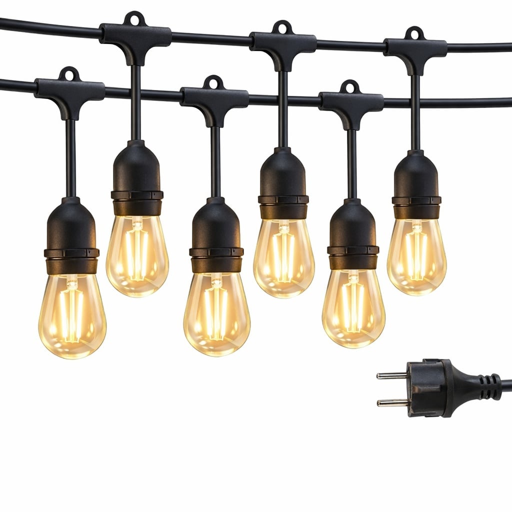 Ghirlanda luminoasa cu incarcare la priza, Lungime 10 metri 20 Becuri LED, Lumina calda