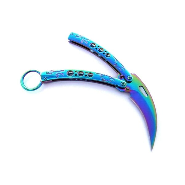 Briceag fluture karambit, DEPOX®, otel inoxidabil, 22 cm, multicolor — imaginea 2
