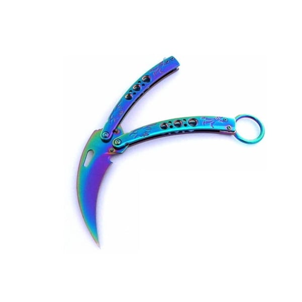 Briceag fluture karambit, DEPOX®, otel inoxidabil, 22 cm, multicolor — imaginea 4