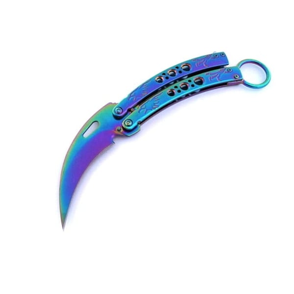 Briceag fluture karambit, DEPOX®, otel inoxidabil, 22 cm, multicolor — imaginea 5