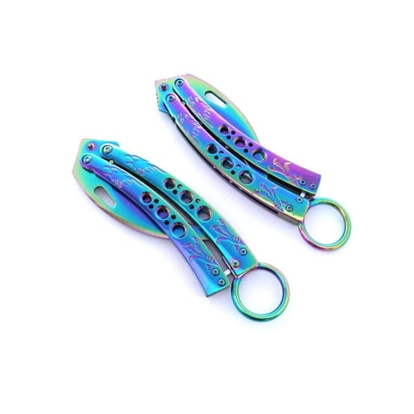 Briceag fluture karambit, DEPOX®, otel inoxidabil, 22 cm, multicolor — imaginea 6