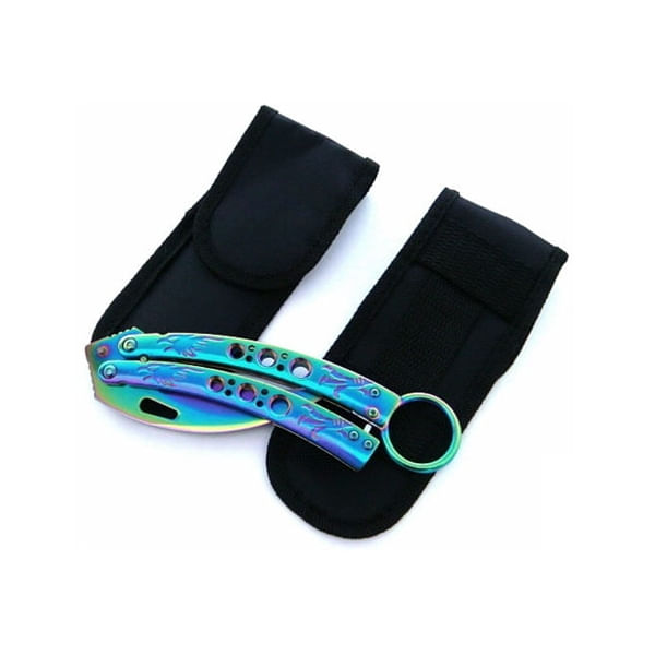 Set de doua bricege fluture karambit, DEPOX®, otel inoxidabil, 22 cm, multicolor — imaginea 6