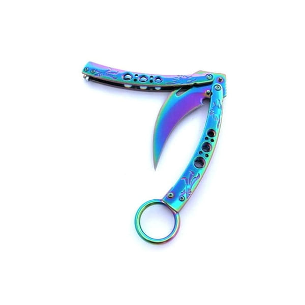 Set de doua bricege fluture karambit, DEPOX®, otel inoxidabil, 22 cm, multicolor — imaginea 7