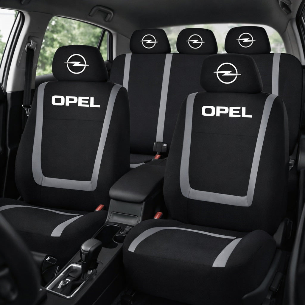 Set Huse Scaune Universale Compatibile cu Opel – Negru/Gri