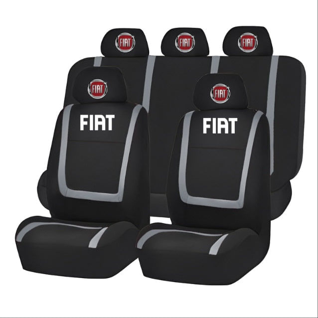 Set Huse Scaune Universale Compatibile cu Fiat – Negru/Gri