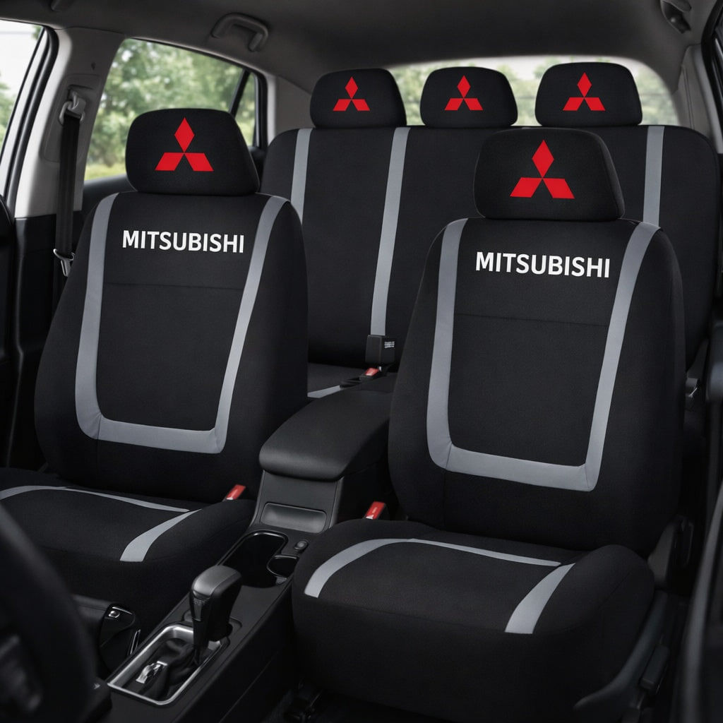 Set Huse Scaune Universale Compatibile cu Mitsubishi – Negru/Gri