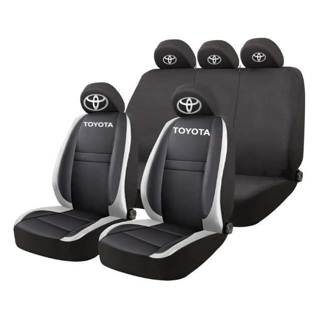 Set Huse Scaune Universale HLX4 Compatibile cu Toyota – Negru/Gri