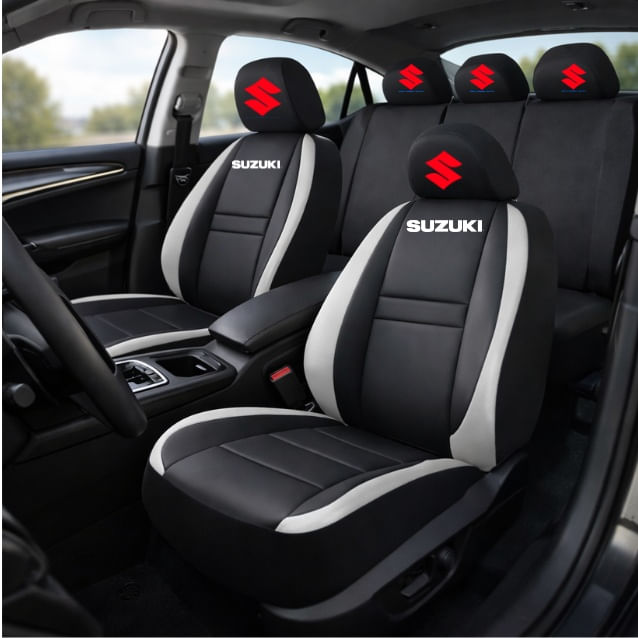 Set Huse Scaune Universale HLX4 Compatibile cu Suzuki – Negru/Gri