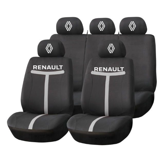 Set Huse Scaune Universale HLX1 Compatibile cu Renault Nou – Negru/Gri