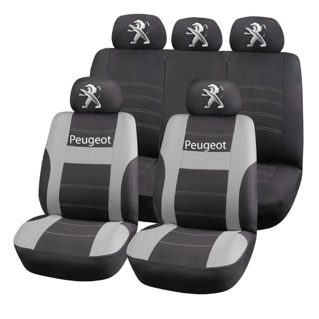 Set Huse Scaune Universale HLX2 Compatibile cu Peugeot – Negru/Gri