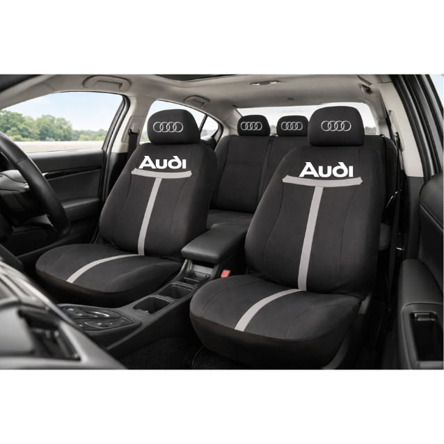 Set Huse Scaune Universale HLX1 Compatibile cu Audi – Negru/Gri