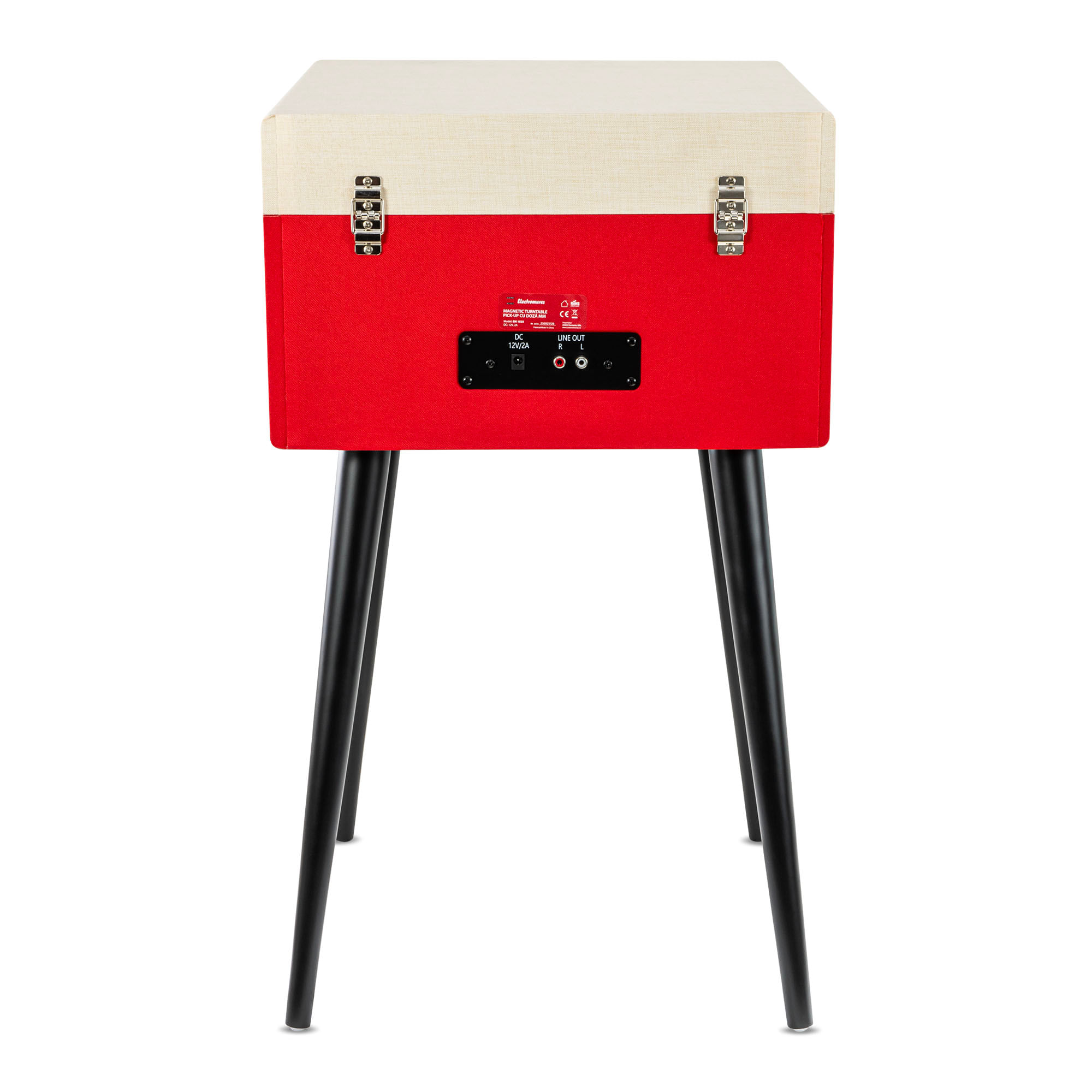 Pick-up stereo Electromures EM 1025 Retrosonic, doza Audio-Technica AT-3600L, 33/45 RPM, Bluetooth, portabil, Rosu