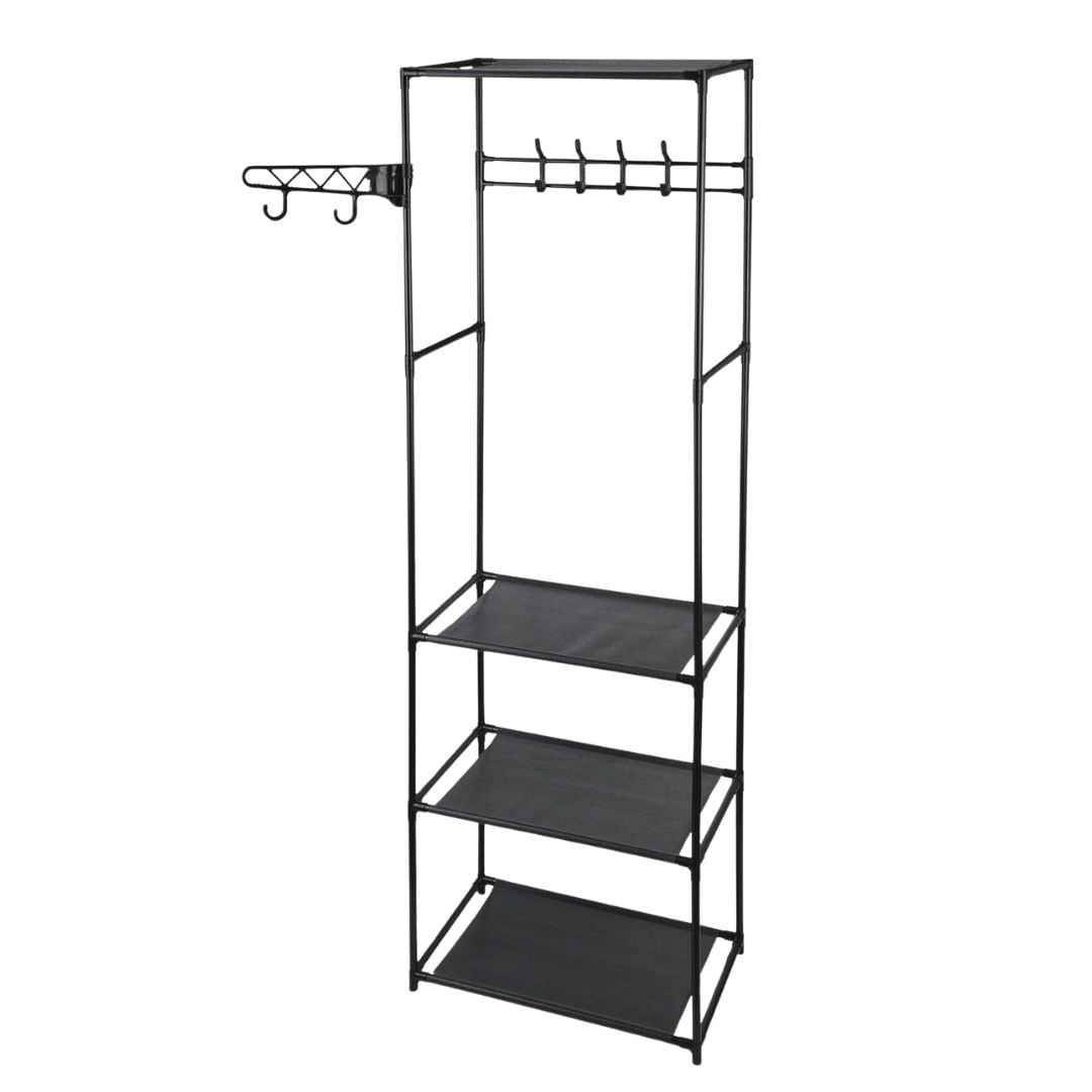 Cuier multifunctional cu polite si carlige, compact si modern 50x36x170 cm — imaginea 4