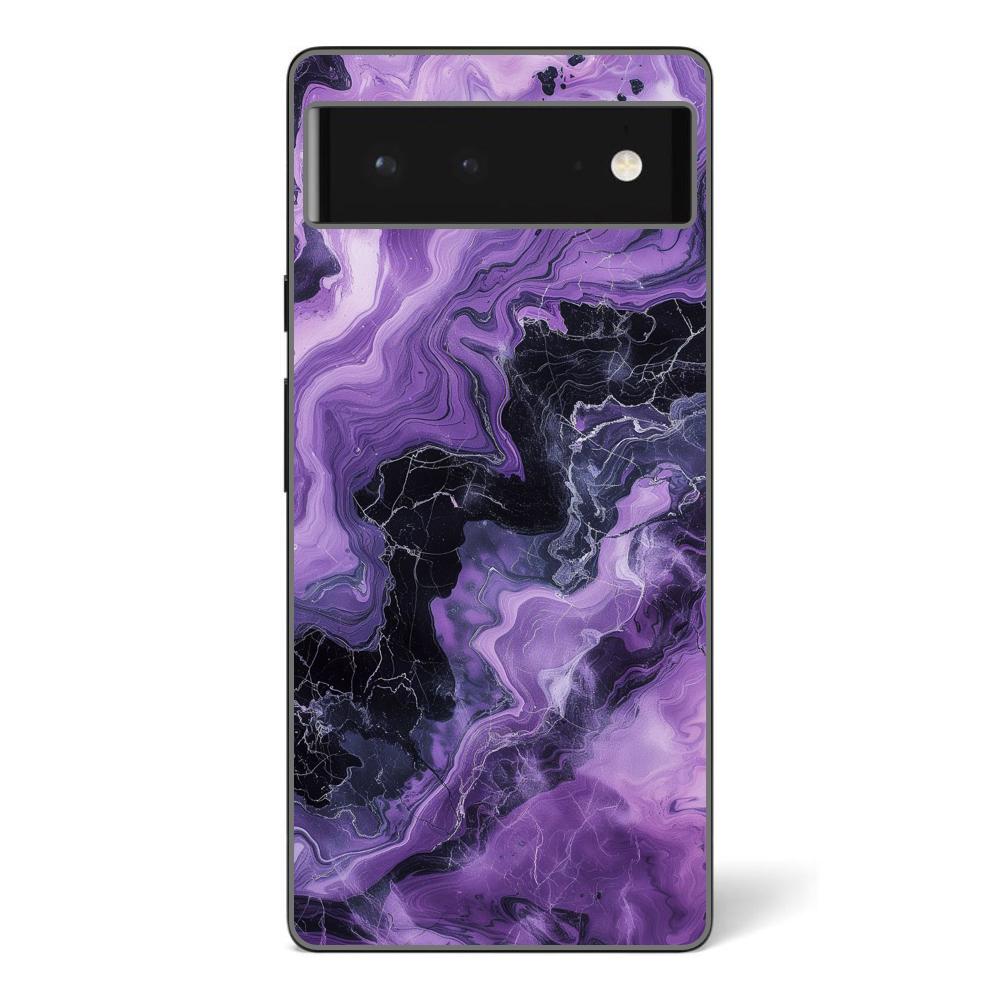 Husa compatibila cu Google Pixel 6 Silicon Gel Tpu Model Abstract Purple Marble