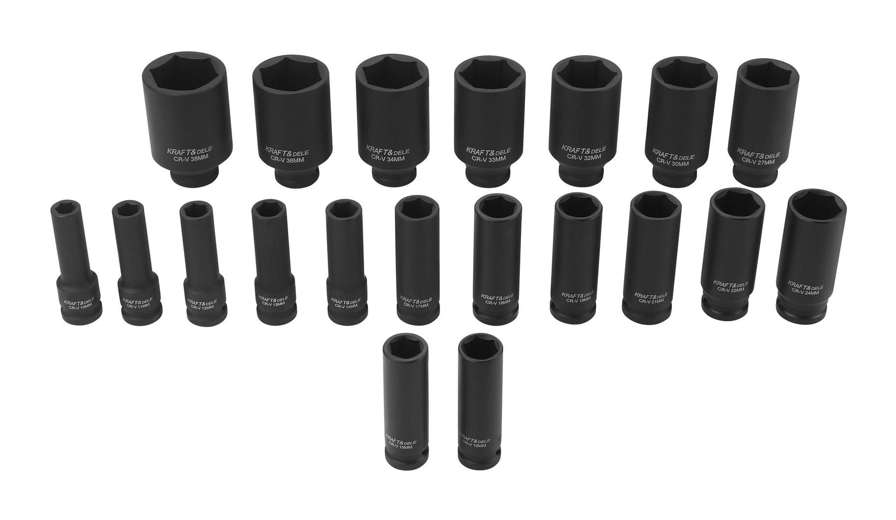 Chei tubulare de impact, Kraft&Dele, 20 de piese, 1/2, 10-38 mm, KD11794 — imaginea 6
